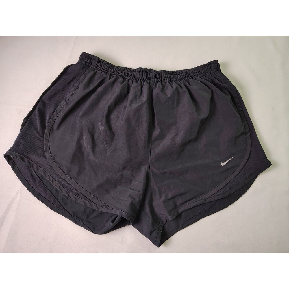 Nike Dri Fit Tempo Womens Running Shorts S Black Brief Lined Mesh Trim Athletic